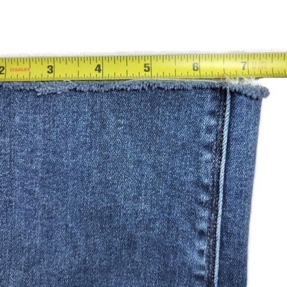 Hudson Jeans Size 31 34X25 Blue Nico Cropped Straight Leg Raw Frayed Hem Stretch - Picture 11 of 12